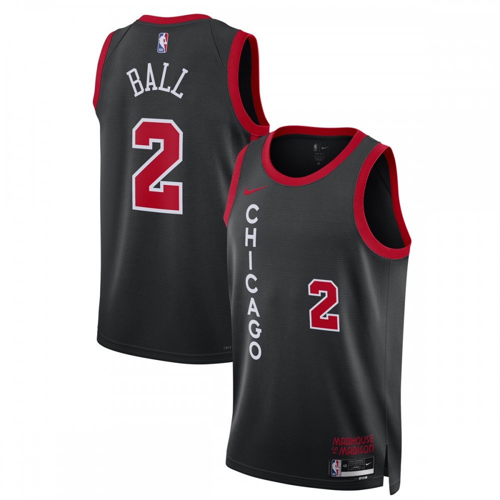 Lonzo Ball Chicago Bulls Unisex 2023/24 Swingman Jersey - Black - City Edition-Pro Kit Vault | Brand New 26/27 Sports Jerseys